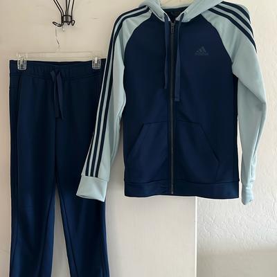Adidas Other | Adidas Women's Essentials 3-Stripes Track Suit Teal & Navy | Color: Black/White | Size: Small