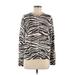 Lands' End Cardigan Sweater: Brown Zebra Print Sweaters & Sweatshirts - Women's Size Medium