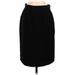 Yves Saint Laurent Wool Skirt: Black Solid Bottoms - Women's Size 44