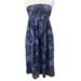 Anthropologie Dresses | Anthropologie Moulinette Soeurs Blue & Black Floral Print Strapless Dress 4 | Color: Black/Blue | Size: 4