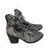 Free People Shoes | Free People Snakeskin Leather Block Heel Ankle Boots Strappy Womens 41 Us 9.5-10 | Color: Gray | Size: 9.5
