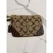 Coach Bags | Coach Canvas Wristlet, Brown & Tan, Lavender Lining, Monogram Logo 6” X 4” | Color: Brown | Size: Os