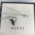 Gucci Jewelry | Gucci Silver Charlotte Heart Necklace New With Gucci Box | Color: Gray/Silver | Size: 16"