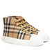 Burberry Shoes | Burberry Little Kids Nova Check High Top Sneakers Belford Beige Size 32 Us 1 | Color: Tan | Size: 1b