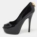 Louis Vuitton Shoes | Louis Vuitton Black Patent Leather Oh Really! Platform Peep Toe Pumps | Color: Black | Size: 39.5
