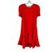 Anthropologie Dresses | Anthropologie Maeve Womens Size 4 Rousseau Flounced Red Short Sleeve Dress | Color: Red | Size: 4
