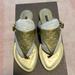 Louis Vuitton Shoes | Louis Vuitton Thong Sandals | Color: Gold/Gray | Size: 7