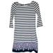 Lilly Pulitzer Dresses | Lilly Pulitzer Beacon Serene Stripe Bright Navy 3/4 Sleeve Shift Dress Xs-As Is- | Color: Blue/White | Size: Xs