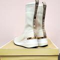 Michael Kors Shoes | *Nwb* Michael Kors Lt Cream Women's Skyler Tall Sock Bootie Sneakers - 6m | Color: Cream | Size: 6