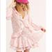 Free People Dresses | Free People Pink Rebecca Floral Ruffle Mini Dress, Size Xs | Color: Pink/White | Size: Xs