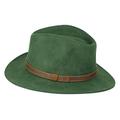 Xposed Unisex Mens Women Vintage 100% Felt Wool Wide Brim Crushable Fedora Hat 4 Sizes[L (58-59cm),Green]