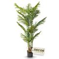 Artificial Palm Tree, Faux Plants for Home Decor Indoor, Fake Plants Tall for Office, Artificial Palm Plant & Large Plants for Living Room Decor, Faux Plants Indoor Artificial Tropical Plants - 5 Feet