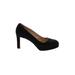 Stuart Weitzman Heels: Slip-on Chunky Heel Work Black Solid Shoes - Women's Size 7 - Round Toe
