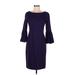 Eliza J Casual Dress - Midi: Purple Solid Dresses - Women's Size 6