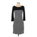 White House Black Market Cocktail Dress - Midi: Black Houndstooth Dresses - Women's Size X-Small