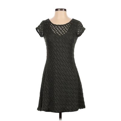 Kohl's Casual Dress - A-Line Scoop Neck Short sleeves: Black Print Dresses - Women's Size Small