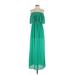 BCBGMAXAZRIA Casual Dress Strapless Sleeveless: Green Print Dresses - Women's Size X-Small