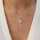 Ensemble de collier pendentif en couches pour femmes breloques en cristal breloques coeur et