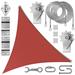 Colourtree Triangle Sun Shade Sail w/ Winch Installation Kit & Ropes, Stainless Steel in Red | 144 W x 144 D in | Wayfair TAWAL-T--TAPT12-5