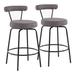 GOODSILO Contemporary Counter Stool in Steel & Fabric Metal in Gray/Black | 33.75 H x 20 W x 20 D in | Wayfair KK-23120452