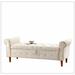 Red Barrel Studio® Lathrope 62" Bedroom Tufted Button Storage Bench, Ottoman, Window Bench Upholstered/Canvas in Gray/Brown | Wayfair