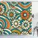 East Urban Home Hippie Shower Curtain Daisy Flowers on Groovy Wave in Sea Blue & Burnt Orange Polyester | 75 H x 69 W in | Wayfair