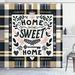 East Urban Home Black & White Shower Curtain Home Phrase Plaid in Pink Camel Charcoal Grey Polyester | 70 H x 69 W in | Wayfair