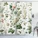 East Urban Home Green Shower Curtain Vintage Farm Floral Huddle in White Multicolor Polyester in Pink/Green | 70 H x 69 W in | Wayfair