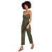 Cargo Jumpsuit (Size XL) Olive Night, Rayon,Polyester,Spandex