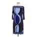 DM Donna Morgan Casual Dress: Blue Graphic Dresses - Women's Size 8