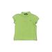 Ralph Lauren Short Sleeve Polo Shirt: Green Solid Tops - Kids Girl's Size 8