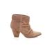 Splendid Ankle Boots: Tan Print Shoes - Women's Size 8 - Almond Toe