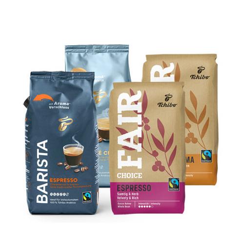 Fairtrade Probierset - 4 x 1 kg Ganze Bohne