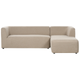 4-Sitzer Ecksofa Beige Stoffbezug mit Breiter Chaiselongue Linksseitig L-Form Hohe Armlehnen Wolkenweich Modern Wohnzimmer Wolkensofa