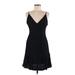 BB Dakota Cocktail Dress - Mini V Neck Sleeveless: Black Solid Dresses - Women's Size 6