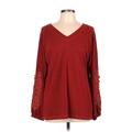 Weekend Suzanne Betro Pullover Sweater: Burgundy Tops - Women's Size Large