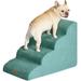 EHEYCIGA Curved Dog Stairs for High Beds 19.7 H 4-Step Dog Steps for Small Dogs and Cats Pet Stairs for High Bed Climbing Non-Slip Balanced Pet Step Indoor Teal
