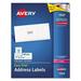 Avery Address Labels with Sure Feed for Laser Printers 1 x 2-5/8 7 500 Labels (5960) White