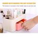 Kaloaede Storage box color stationery solid color storage box desktop finishing Towel Bins for Organization (Pink)