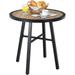 29 Inch Patio Bistro Table Outdoor Round Bistro Table with Heavy-Duty Steel Frame Coffee Side Table with Non-Slip Foot Pads for Garden Backyard Patio Living Room