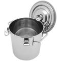 Stainless Steel Sealed Bucket Grease Tea Pot Crisper Storage Containers Kitchen Case Rustic Milk Can