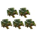 5Pcs Miniature Frogs Ornament Resin Garden Statues Miniature Landscape DIY Craft for Home Party Decoration