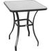 27 Square Bistro Table Garden Dining Table Outdoor Tempered Glass Table