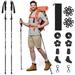 Runacc Aluminum Trekking Hiking Poles Walking Sticks with EVA Grip for Backpacking Gear Black