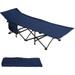 HIGH POINT SPORTS Folding Camping Cot Tent Folding Bed Support 600lbs Portable Sturdy Camp Sleeping Cot Lightweight Outdoor Bed with Carry Bag for Adults Navy Blue