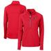 Women s Cutter & Buck Red Rochester Red Wings Adapt Eco Knit Stretch Recycled Half-Zip Top