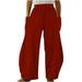 Hfyihgf Women s Wide Leg Pants Casual Loose Fit Lantern Trousers 2023 Trendy Comfy Elastic High Waist Baggy Harem Pants with Pockets Clearance