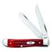 MYXIO WR XX Pocket Knife Pocket Worn Old Red Bone Mini Trapper Item #784 - (6207 SS) - Length Closed: 3 1/2 Inches