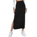 Skirts For Women Knee Length Women S Half Skirt And Solid Color With Wrap Skirt And Split Skirt Tennis Skirts For Woman