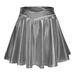 Skirts For Women Knee Length Women S Fashion High Waist Pleated Solid Color Short Skirt Loose Skirt Metallic Skater Skirt Tennis Skirts For Woman